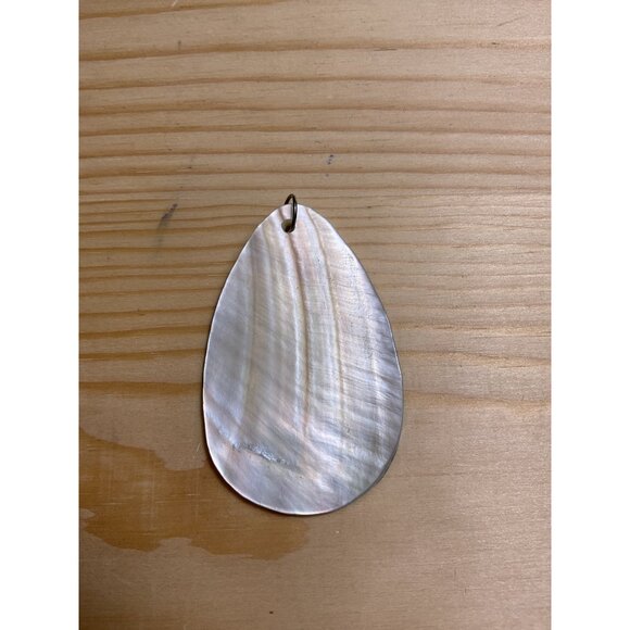 Hand Painted Peakcock Feather Tear Drop Shell Pendant - Picture 3 of 3